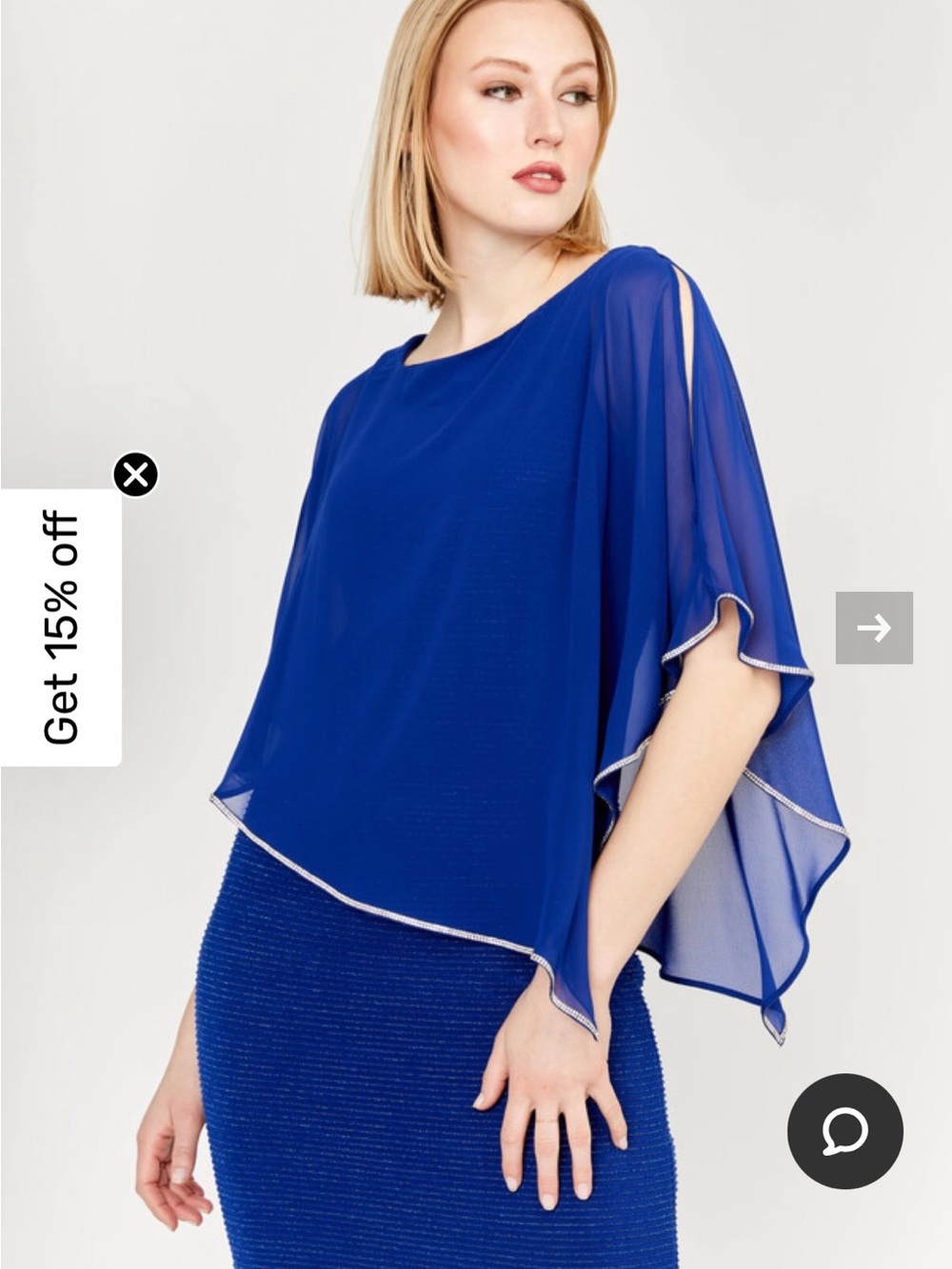 Frank Lyman Design Royal Blue Maxi Dress with Sheer Overlay - Picture 7 of 9